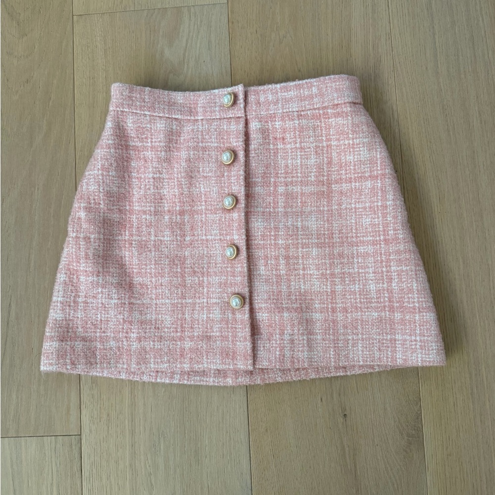 Reformation Brielle Tweed Textured Woven Mini Skirt